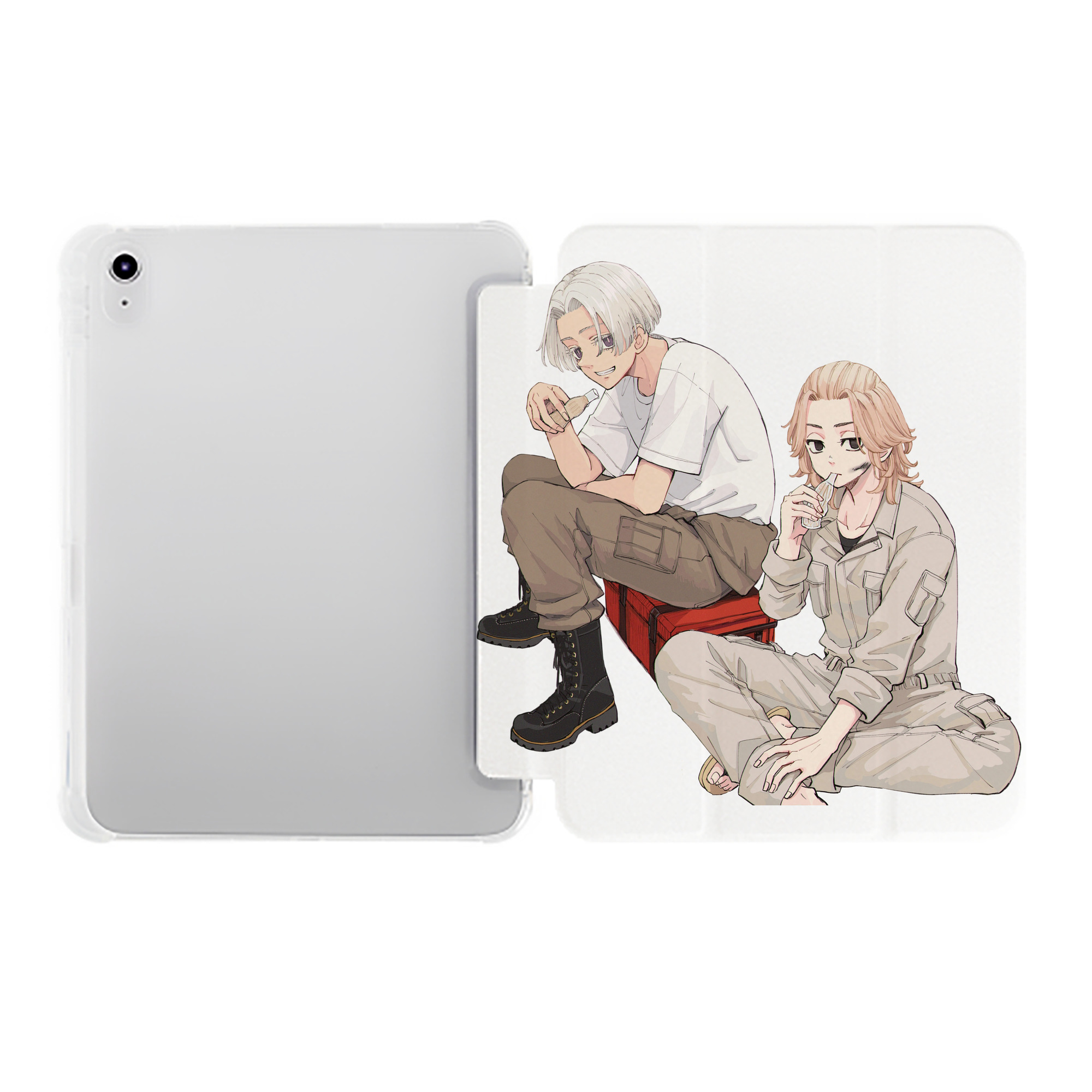 （画像用） 東京リベンジャーズ Tokyo Revengers IPad ケース ペン収納付き 三つ折りスタンド PUレザー×シリコン 対応機種9.5/10.5/10.9インチ